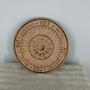 Engraved Zodiac Divination Wall Plaque - Natural Wood Finish